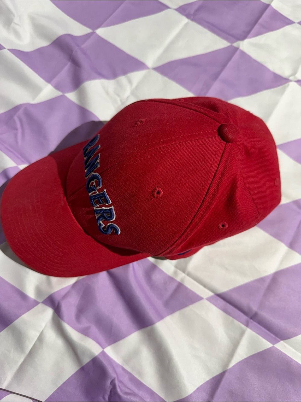 VTG Texas Rangers Nike Team Hat Y2K Red Embroidered Flexfit Cap - Picture 9 of 11